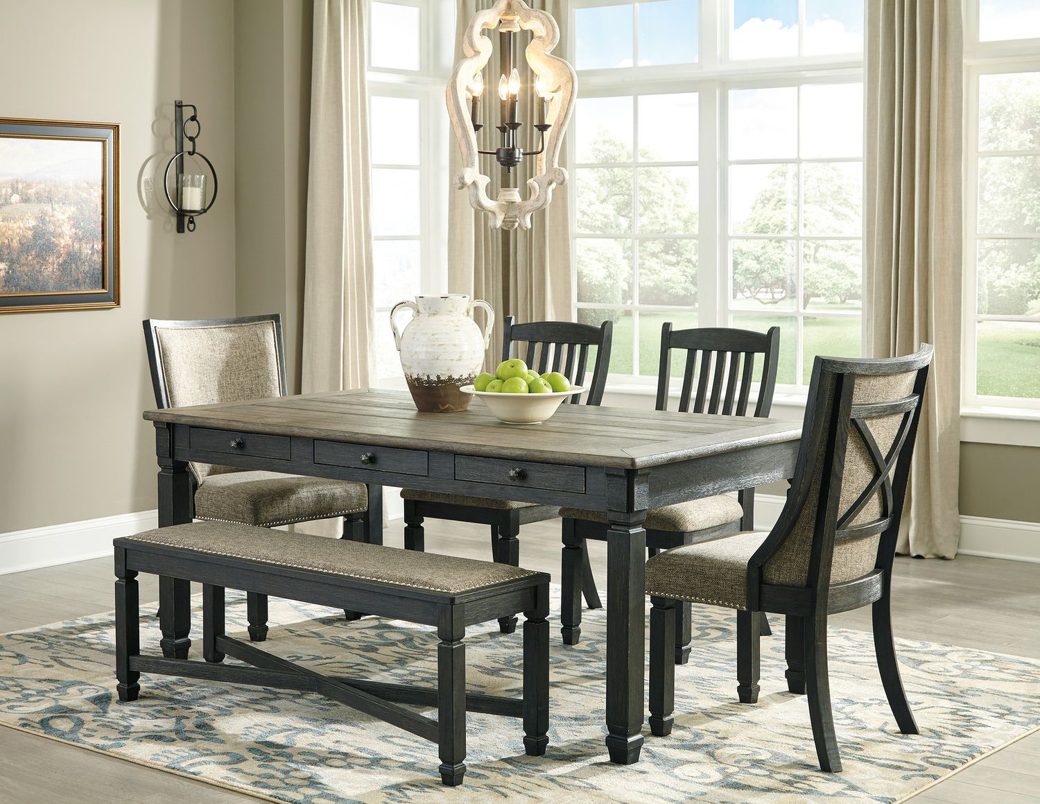 Tyler Creek Black And Gray Upholstered Host Chair Set of 2 D73602