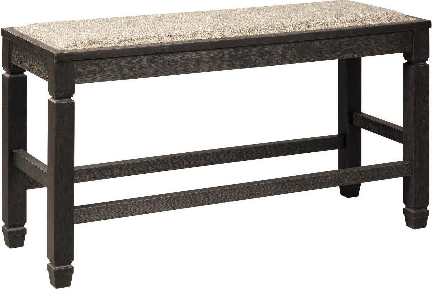Tyler Creek Antique Black Double Counter Upholstered Bench D73609