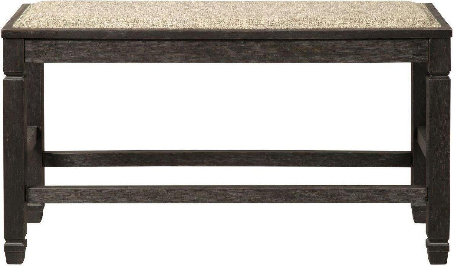 Tyler Creek Antique Black Double Counter Upholstered Bench D73609