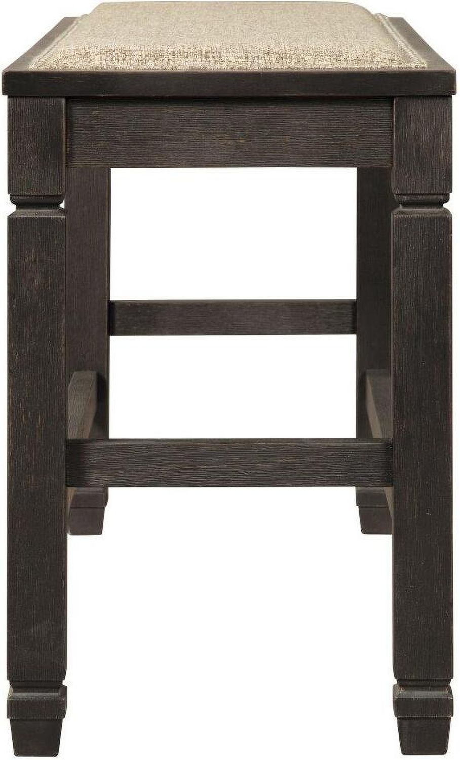 Tyler Creek Antique Black Double Counter Upholstered Bench D73609