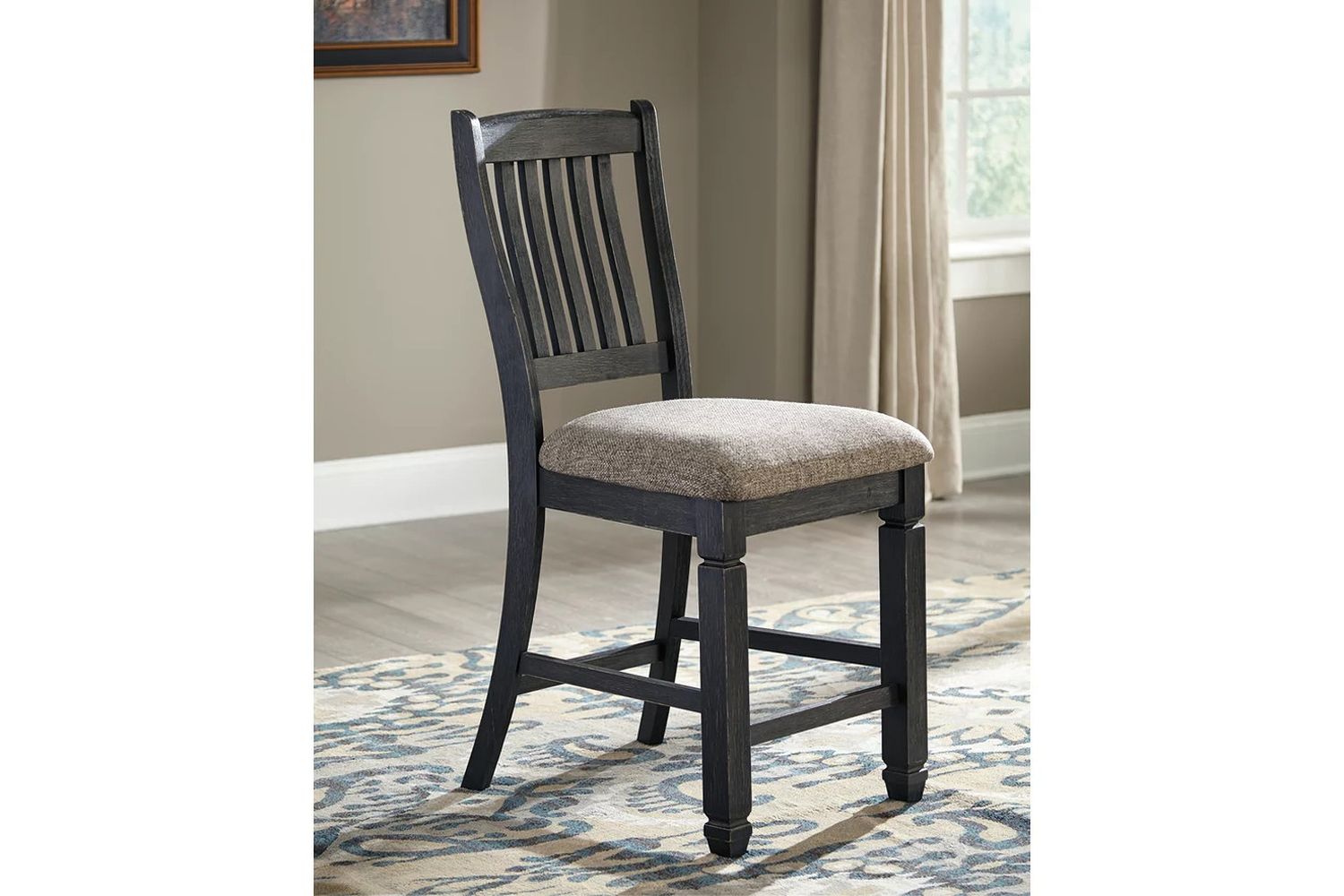 Tyler Creek Black And Gray Upholstered Barstool Set of 2 D736124