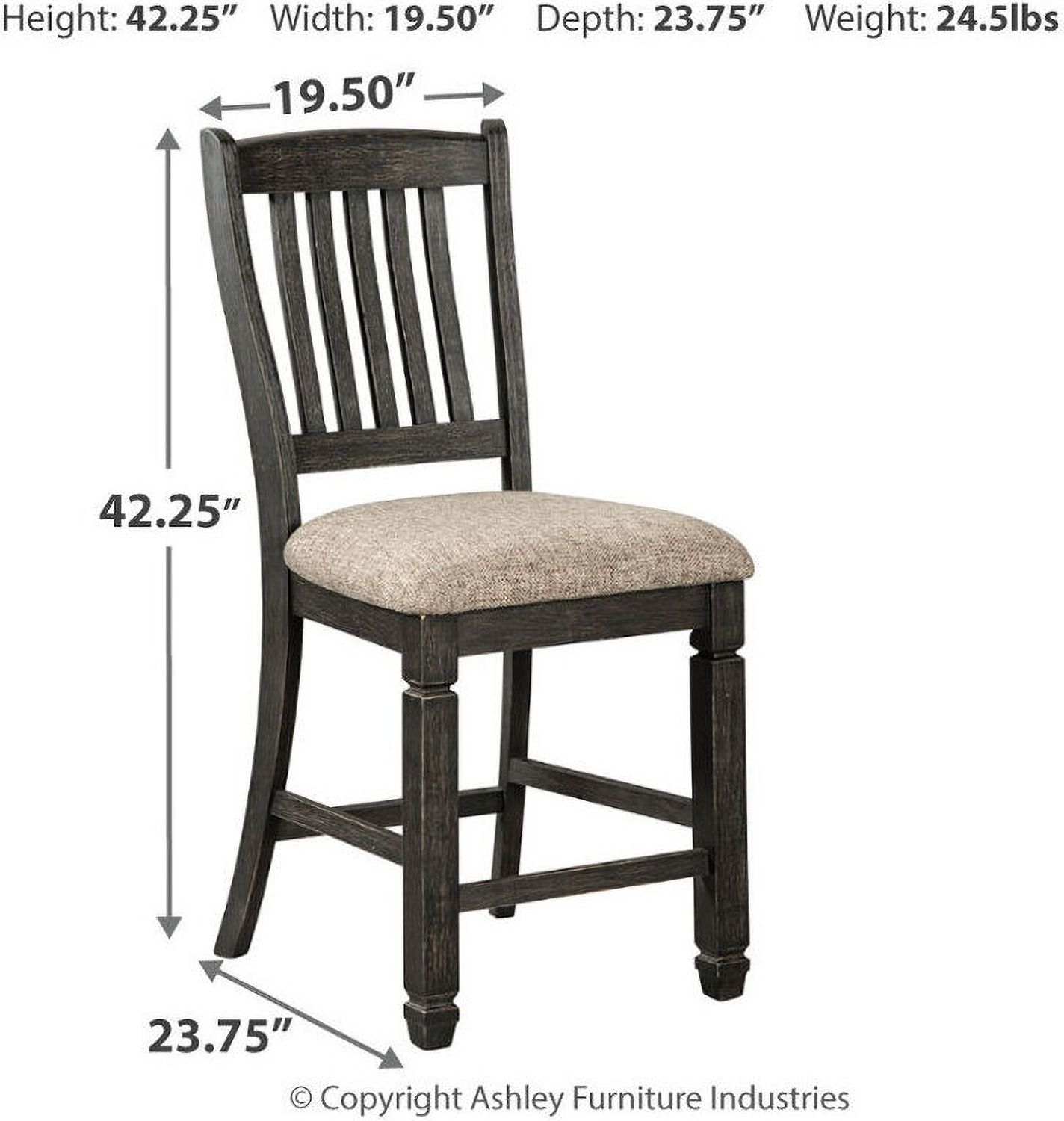 Tyler Creek Black And Gray Upholstered Barstool Set of 2 D736124