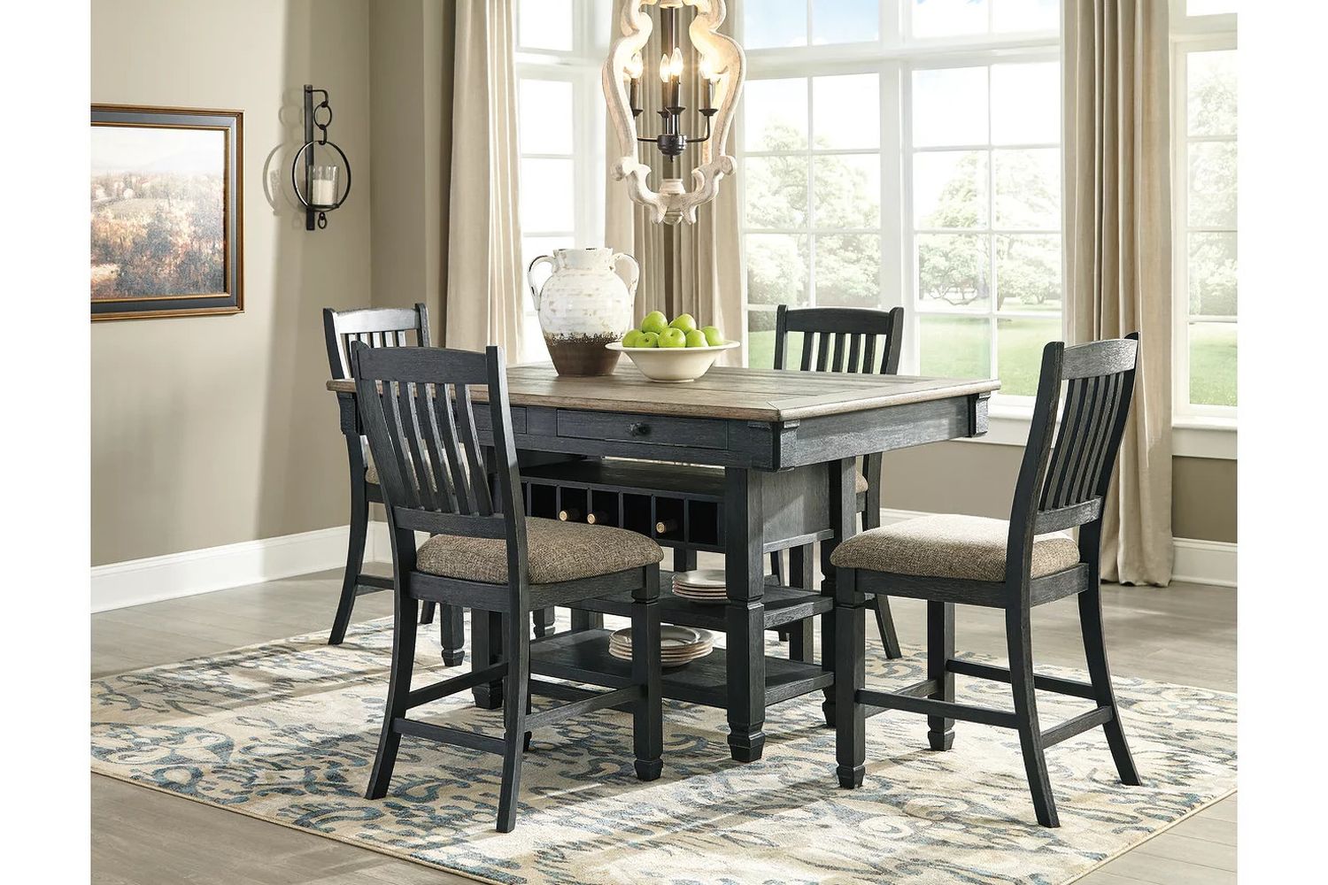 Tyler Creek Black And Gray Upholstered Barstool Set of 2 D736124