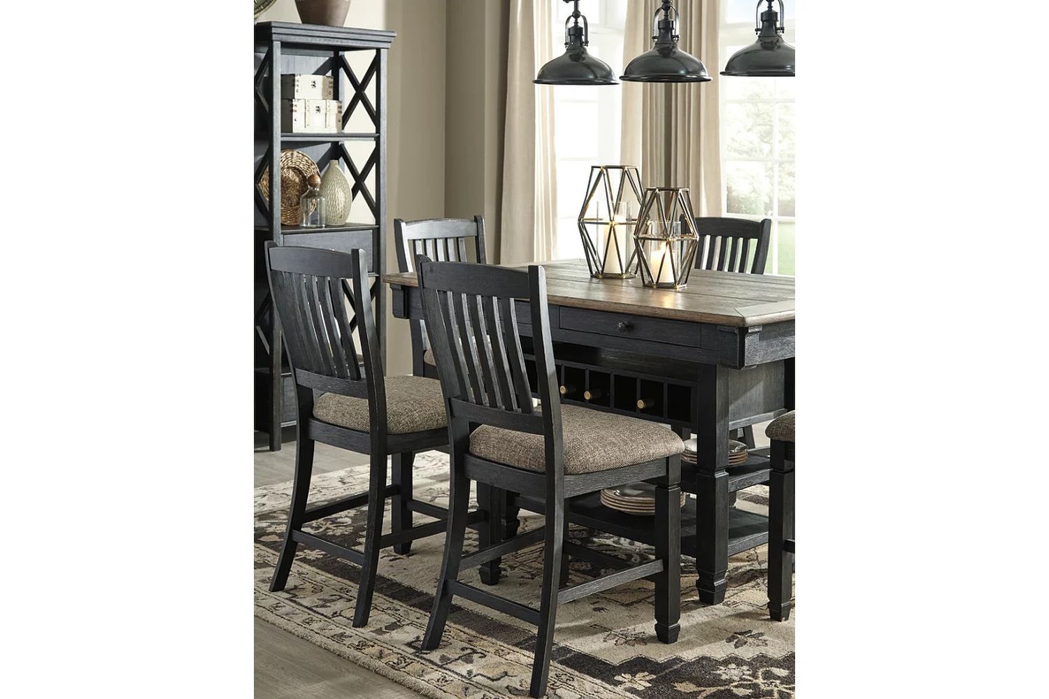 Tyler Creek Black And Gray Upholstered Barstool Set of 2 D736124