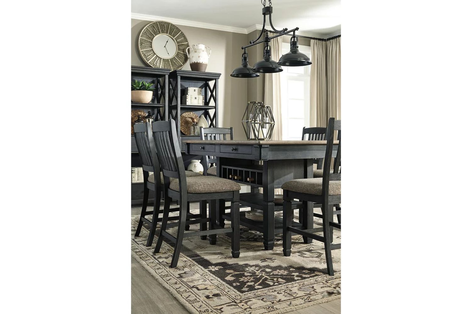 Tyler Creek Black And Gray Upholstered Barstool Set of 2 D736124