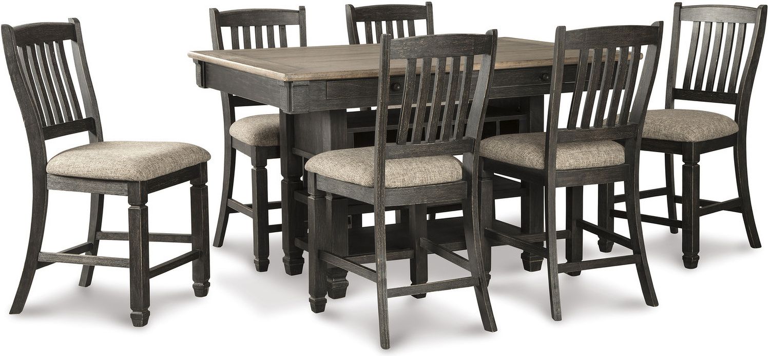 Tyler Creek Black And Gray Upholstered Barstool Set of 2 D736124