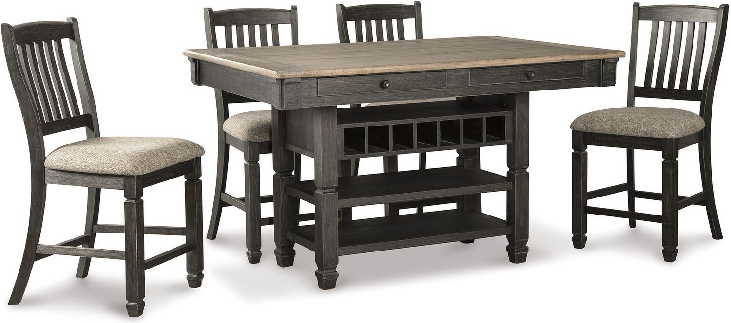 Tyler Creek Black And Gray Upholstered Barstool Set of 2 D736124