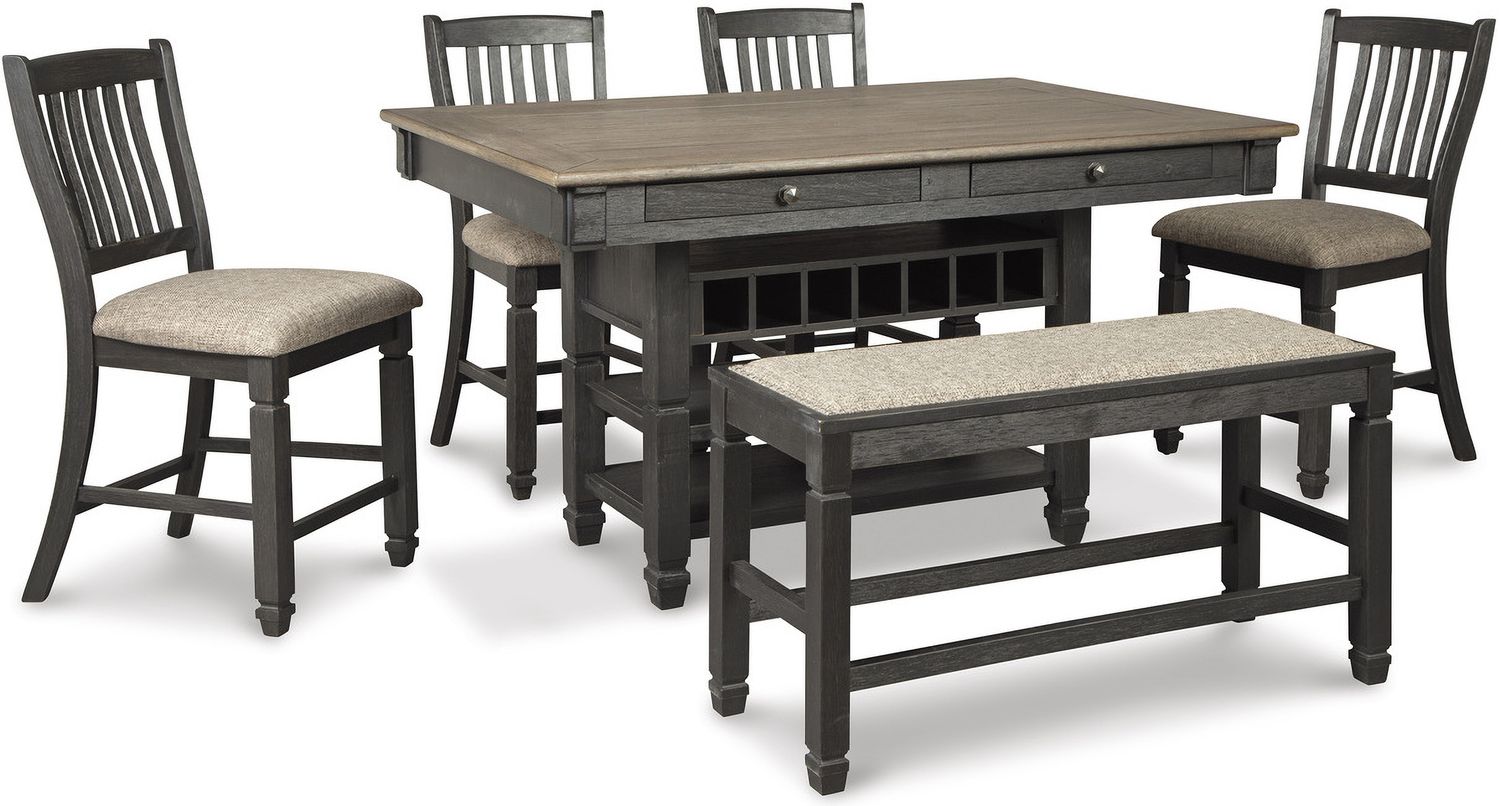 Tyler Creek Black And Gray Upholstered Barstool Set of 2 D736124