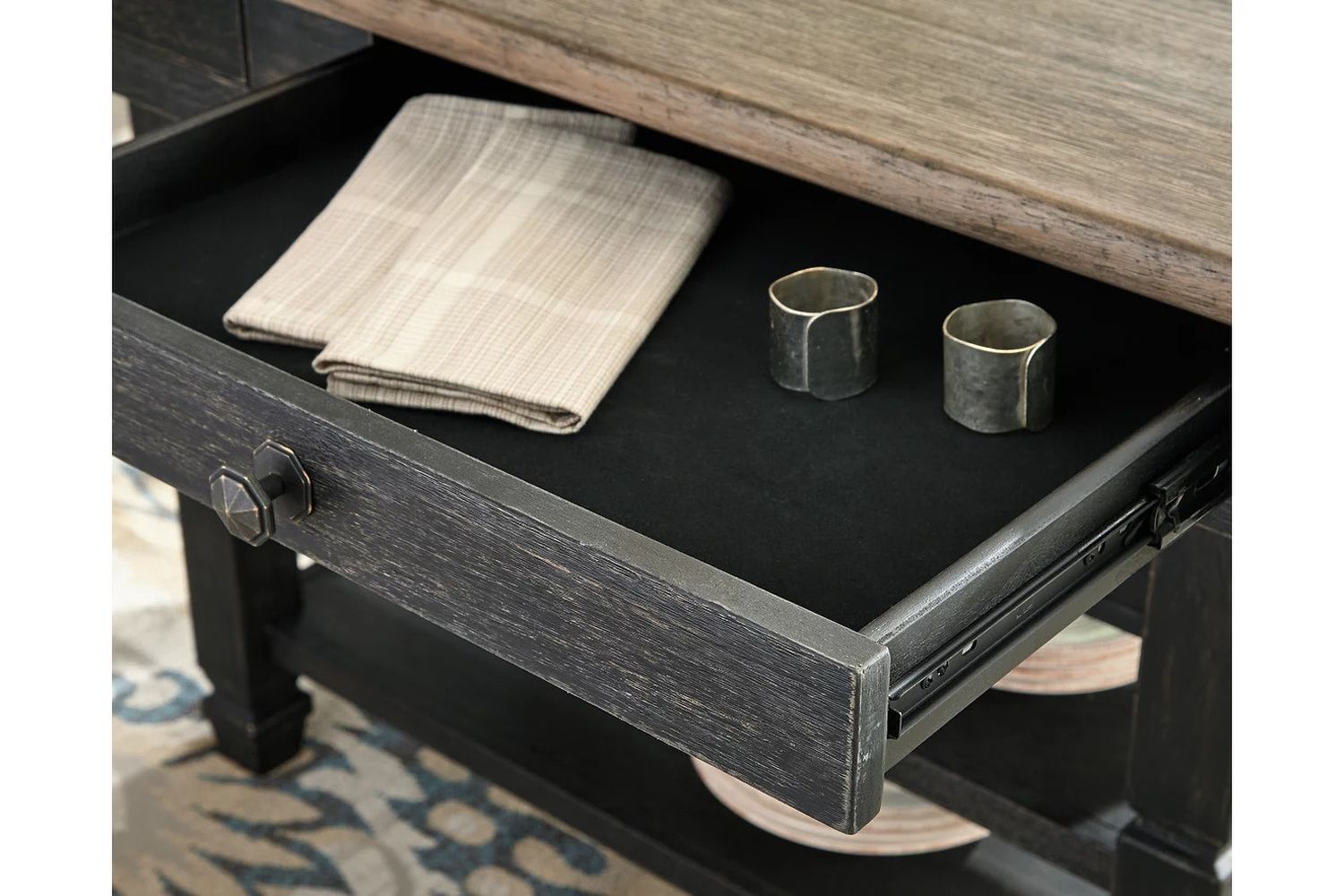 Tyler Creek Black And Gray Rectangular Dining Table D73625