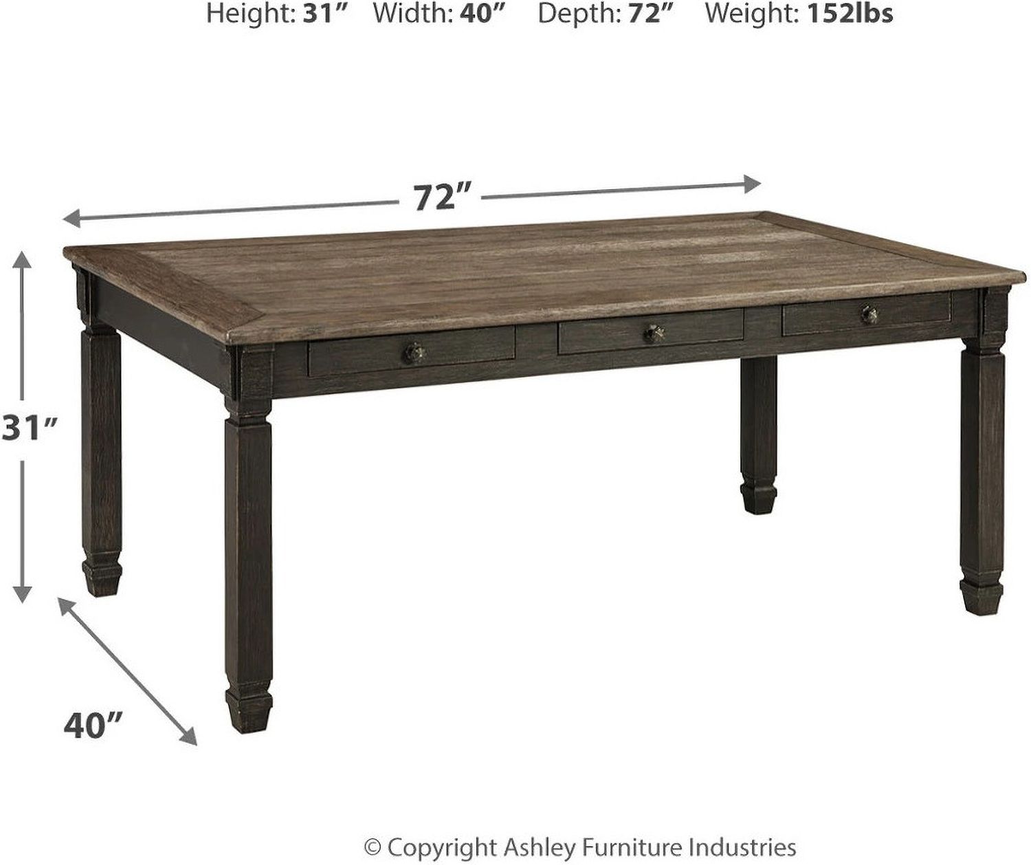 Tyler Creek Black And Gray Rectangular Dining Table D73625