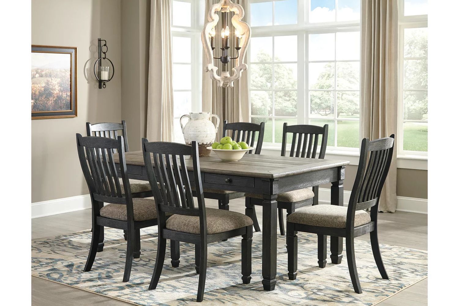 Tyler Creek Black And Gray Rectangular Dining Table D73625