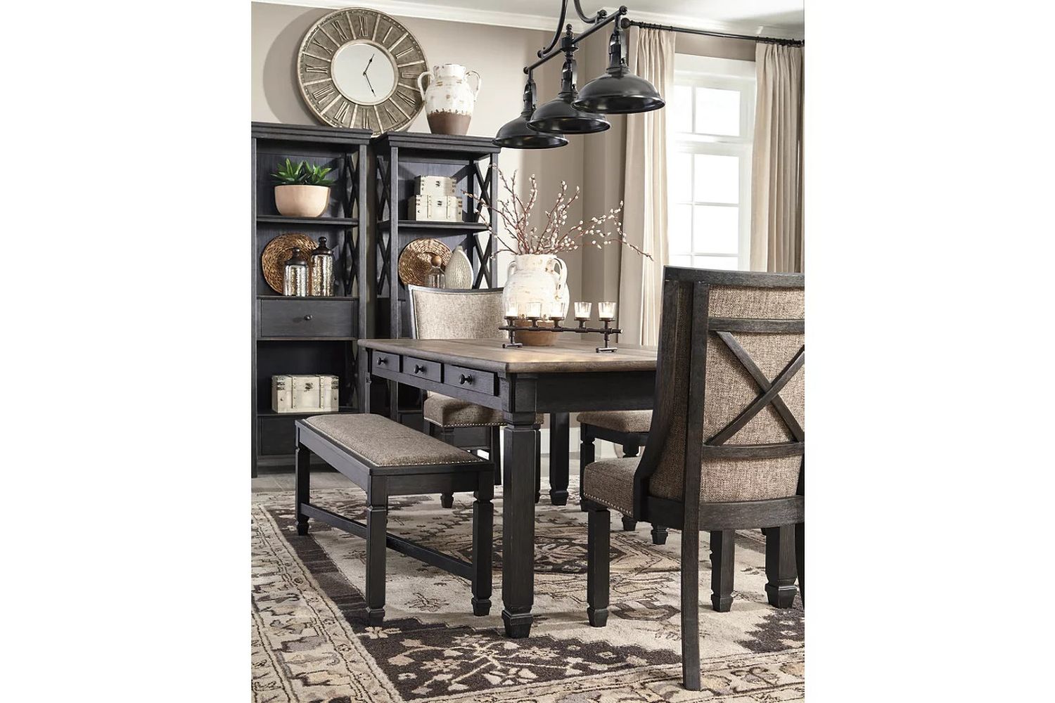 Tyler Creek Black And Gray Rectangular Dining Table D73625