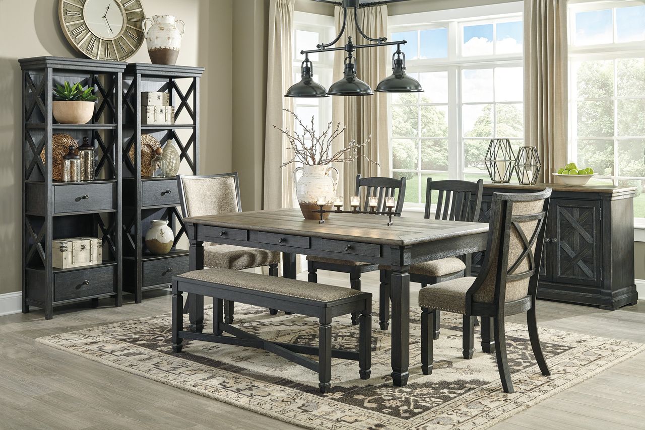 Tyler Creek Black And Gray Rectangular Dining Table D73625