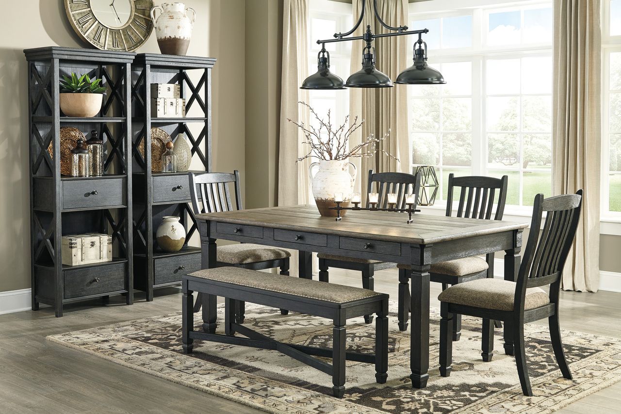 Tyler Creek Black And Gray Rectangular Dining Table D73625