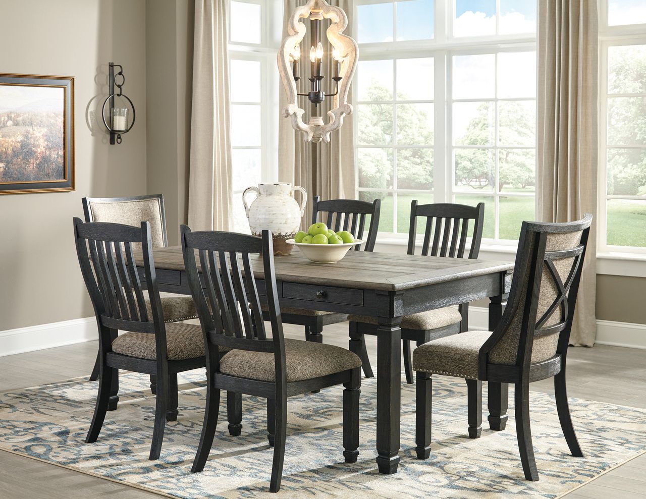 Tyler Creek Black And Gray Rectangular Dining Table D73625
