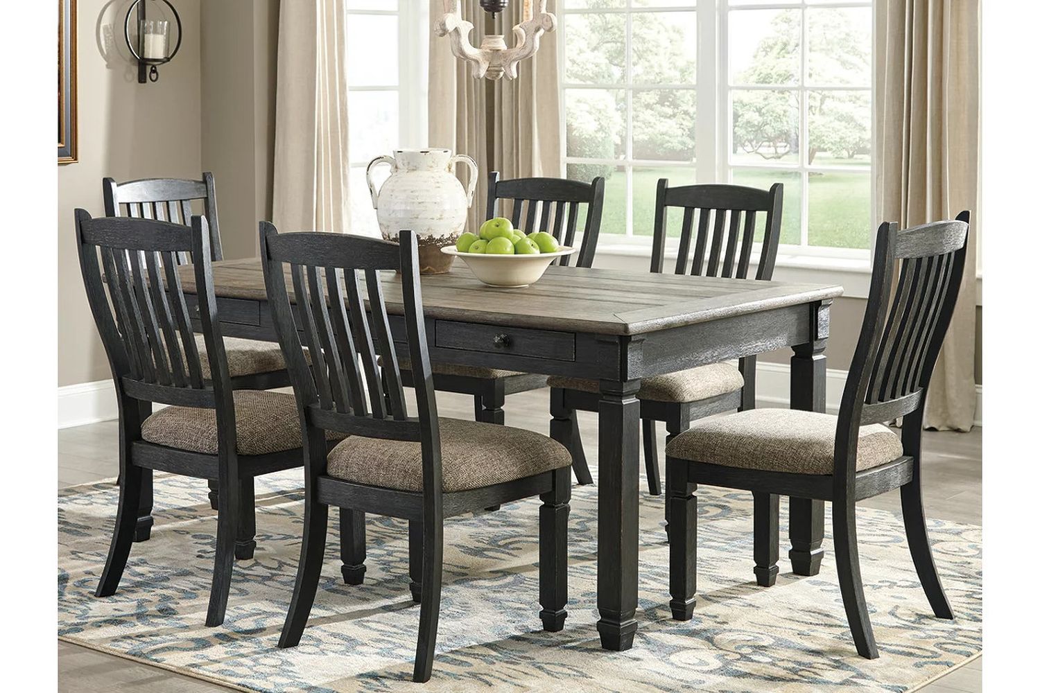 Tyler Creek Black And Gray Rectangular Dining Table D73625
