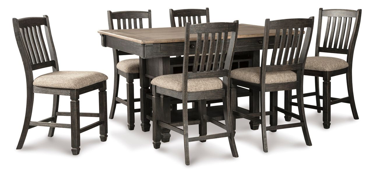 Tyler Creek Black And Gray Rectangular Counter Height Dining Table D73632