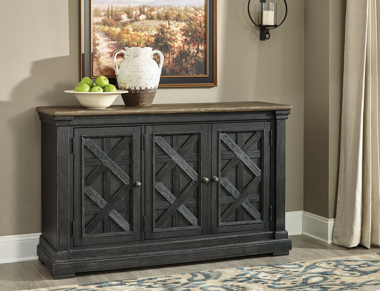 Tyler Creek Black And Gray Dining Room Server D73660