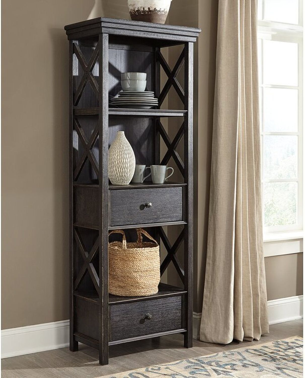 Tyler Creek Black And Gray Display Cabinet D73676