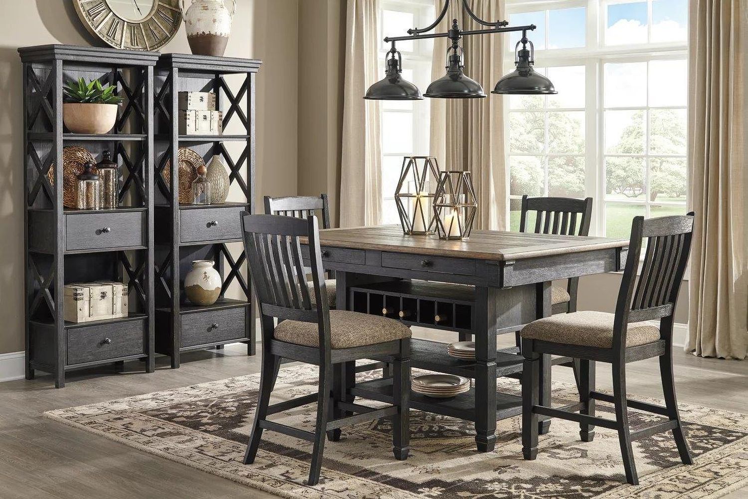 Tyler Creek Black And Gray Display Cabinet D73676