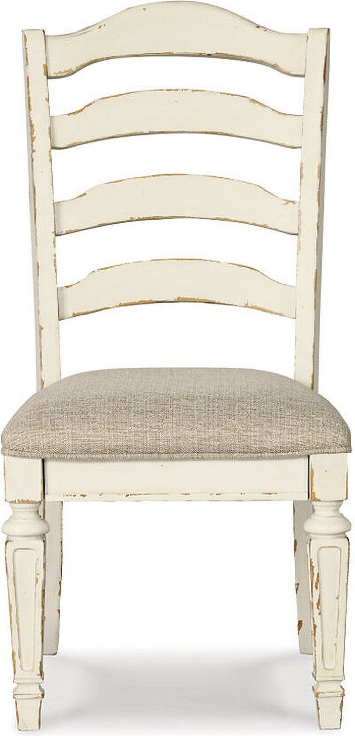Realyn White Dining Upholstered Slatback Side Chair Set of 2 D74301