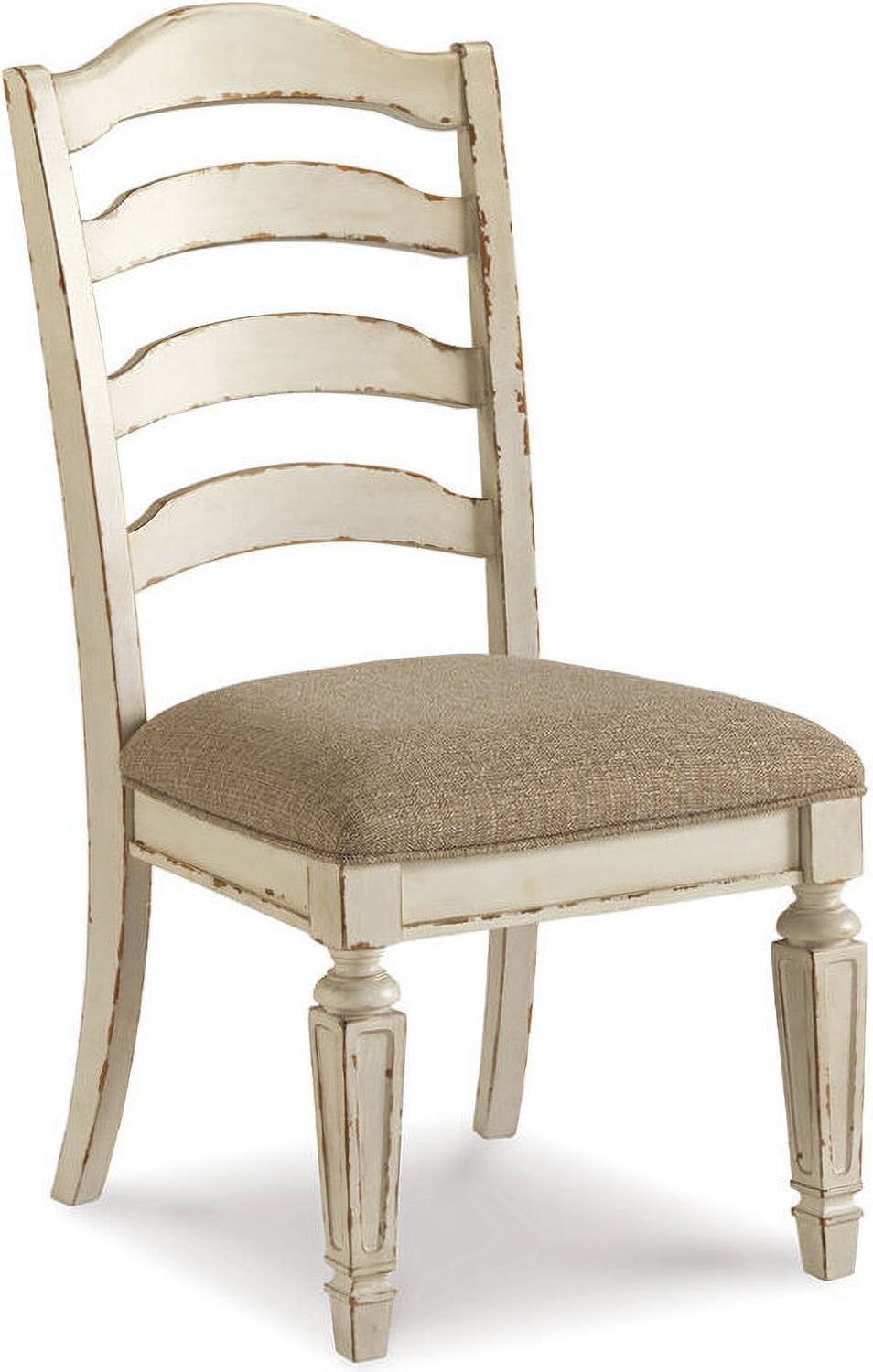Realyn White Dining Upholstered Slatback Side Chair Set of 2 D74301