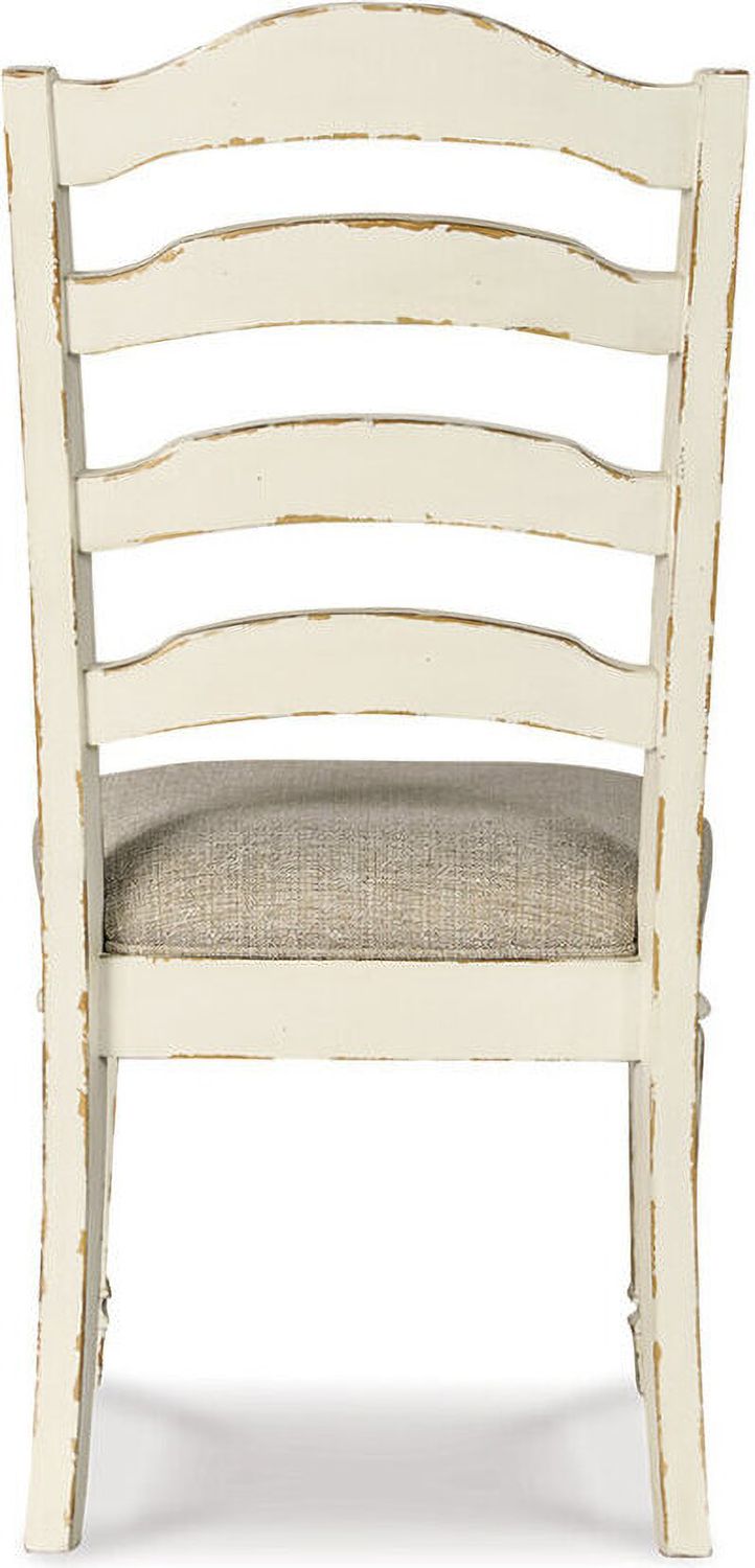 Realyn White Dining Upholstered Slatback Side Chair Set of 2 D74301