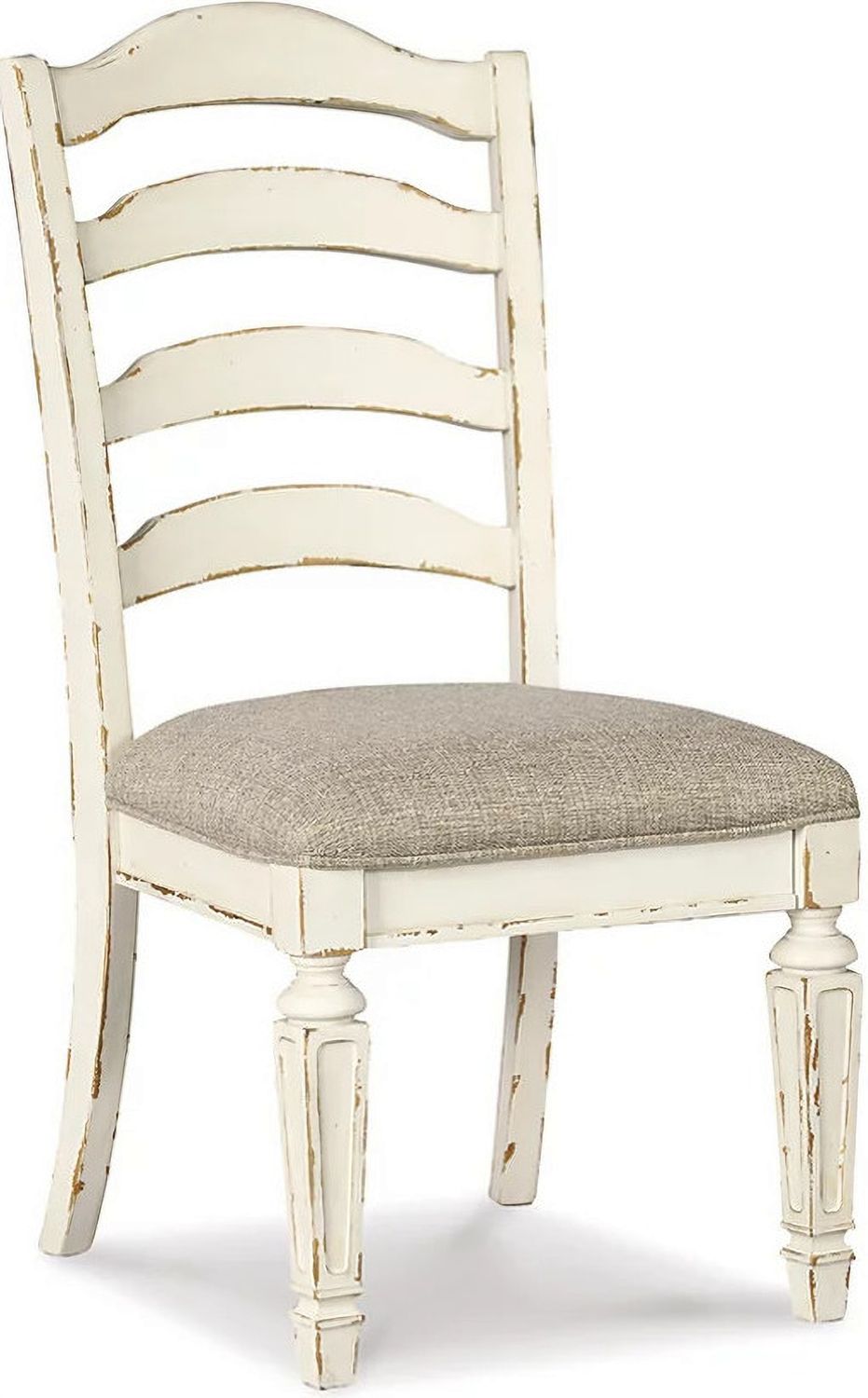 Realyn White Dining Upholstered Slatback Side Chair Set of 2 D74301
