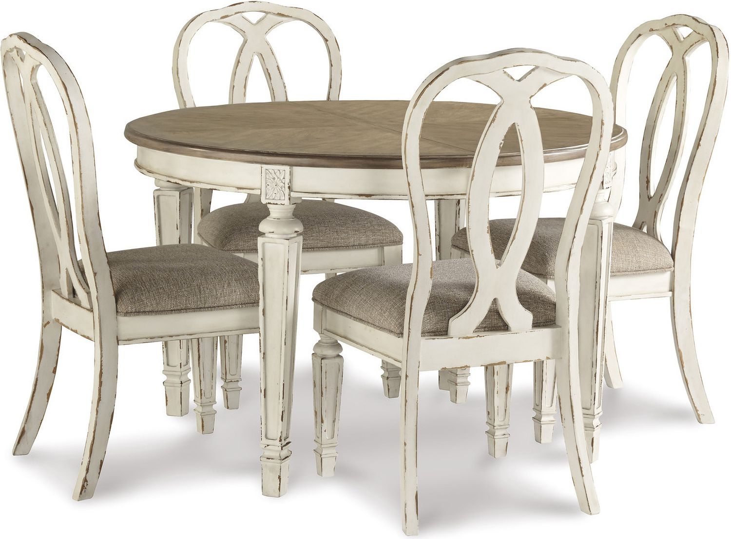 Realyn White Dining Upholstered Sidechair Set of 2 D74302