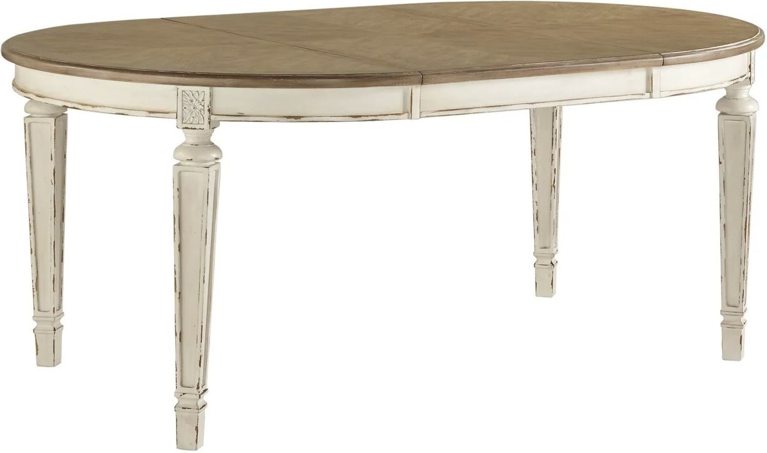 Realyn White Oval Extendable Dining Table D74335