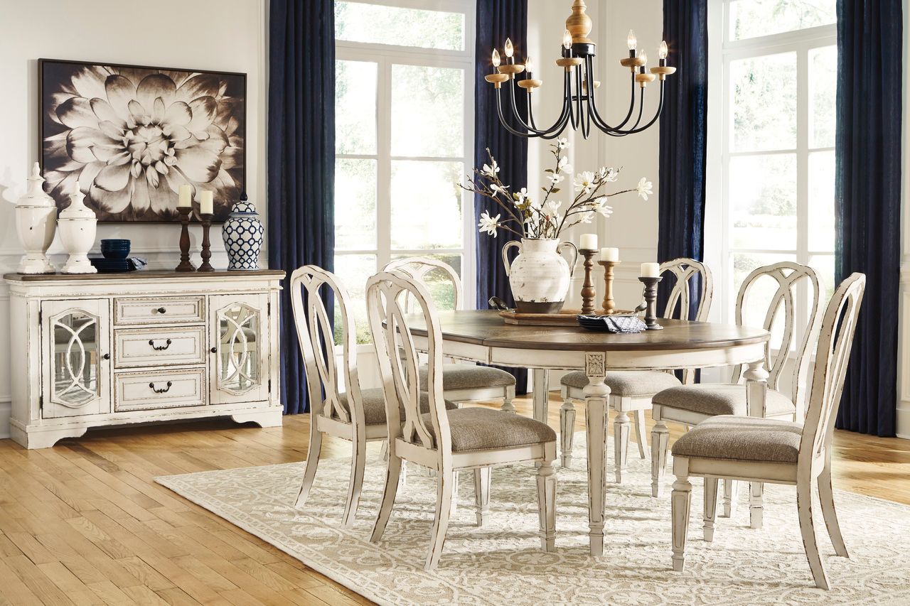 Realyn White Oval Extendable Dining Table D74335
