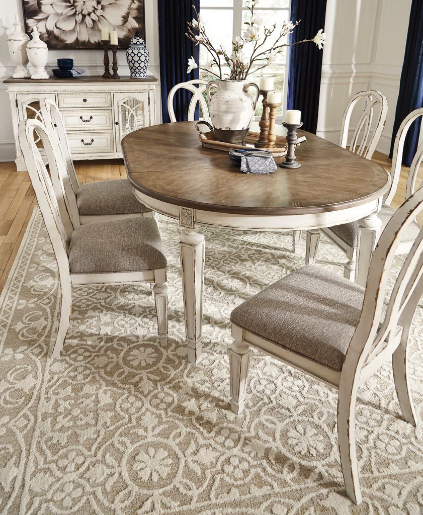 Realyn White Oval Extendable Dining Table D74335