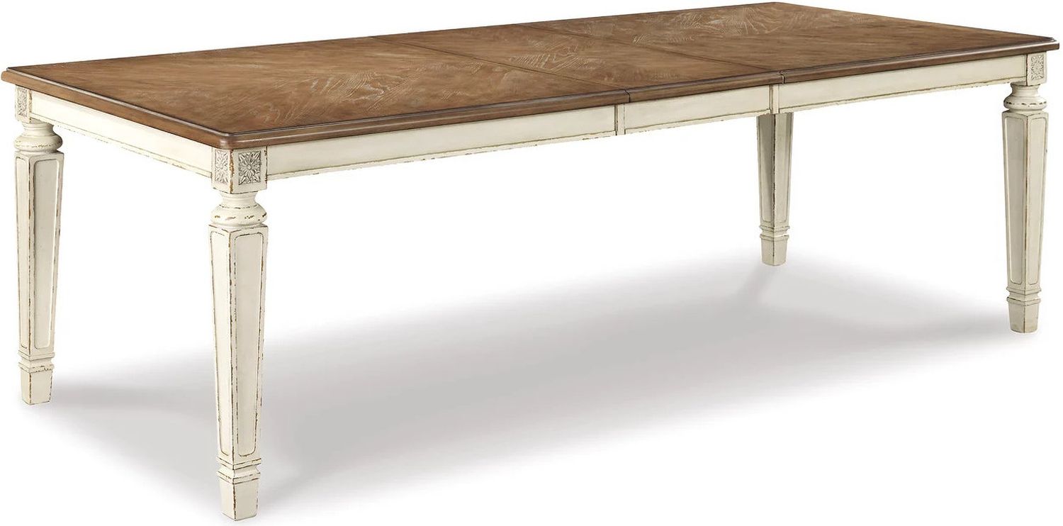 Realyn White Extendable Rectangular Dining Table D74345