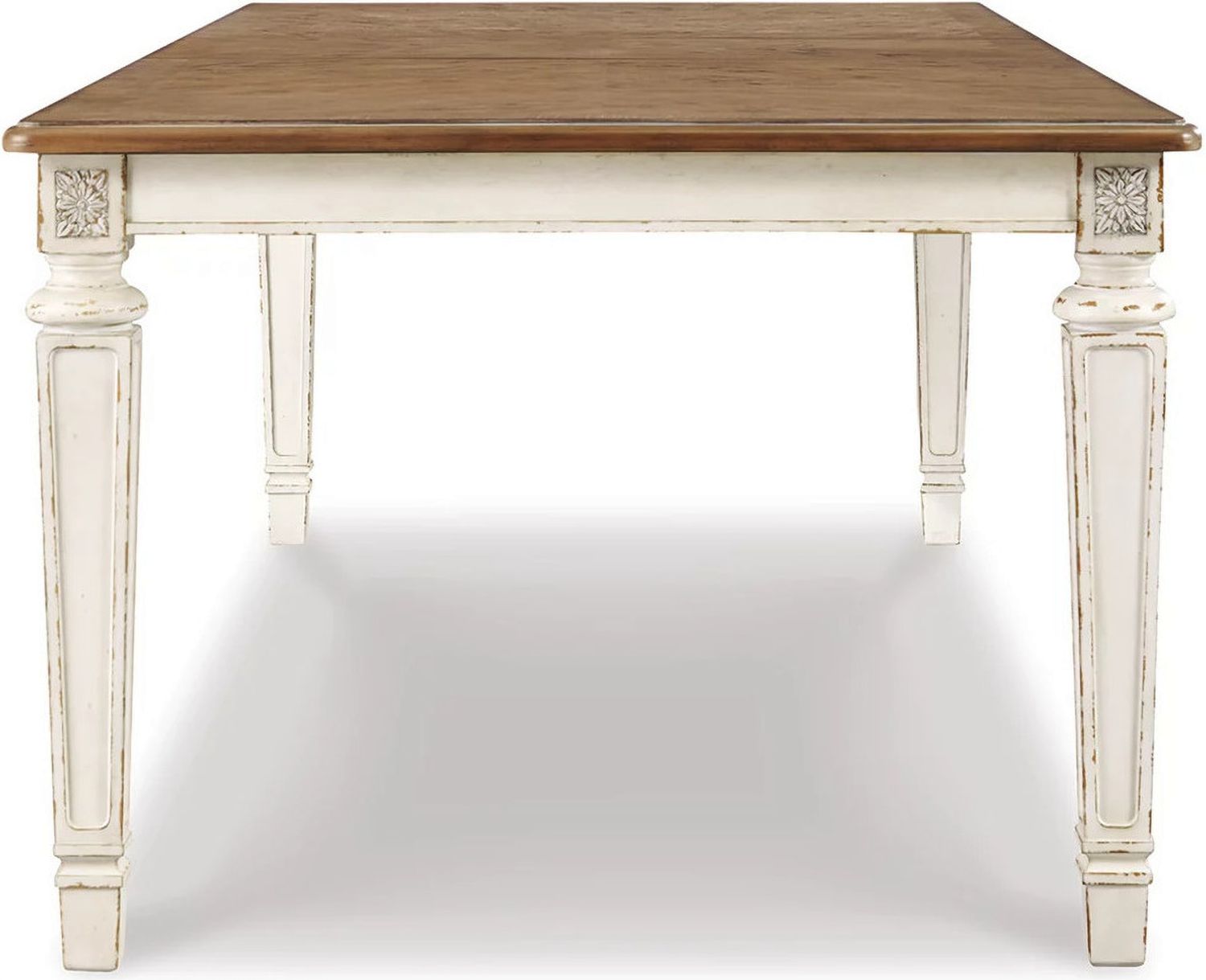 Realyn White Extendable Rectangular Dining Table D74345