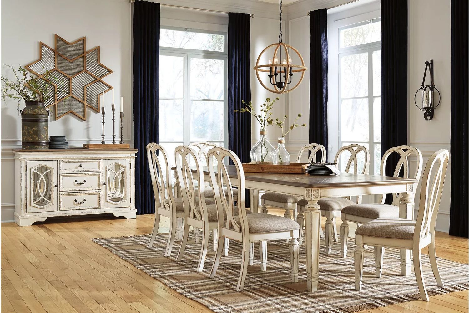 Realyn White Extendable Rectangular Dining Table D74345