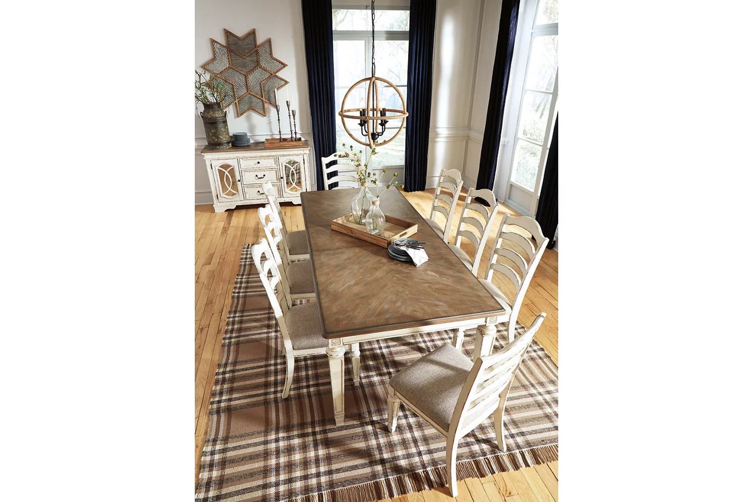 Realyn White Extendable Rectangular Dining Table D74345