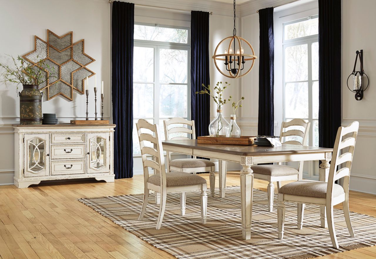 Realyn White Extendable Rectangular Dining Table D74345