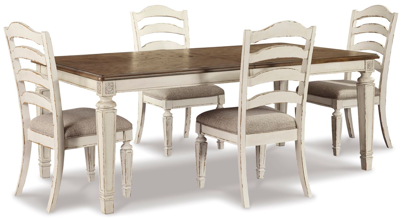 Realyn White Extendable Rectangular Dining Table D74345