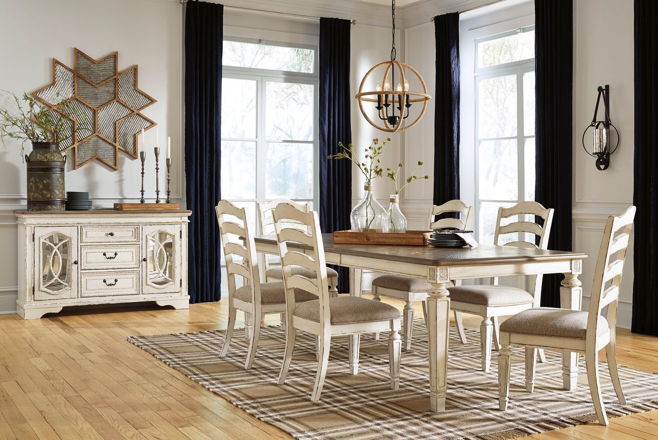 Realyn White Extendable Rectangular Dining Table D74345