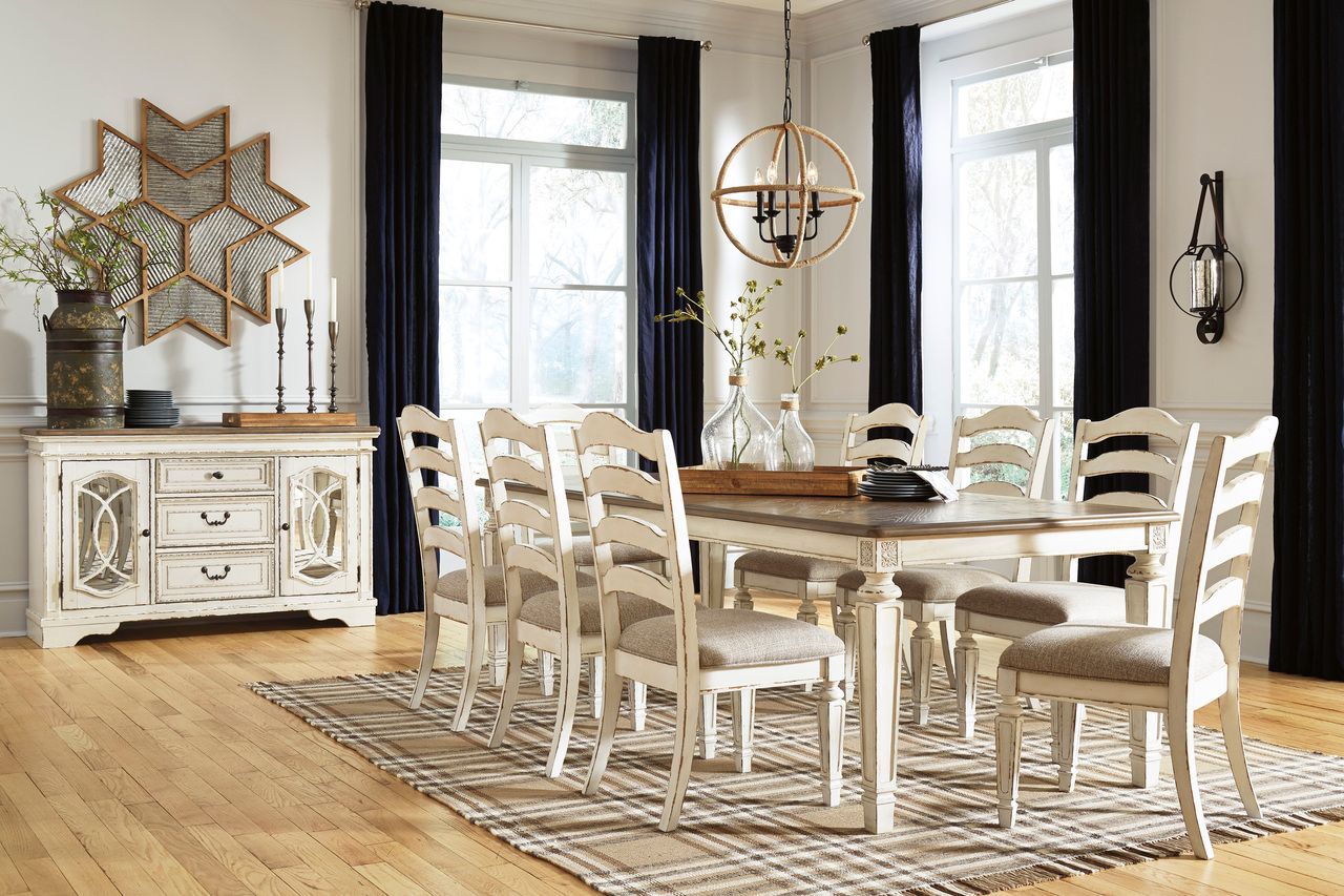 Realyn White Extendable Rectangular Dining Table D74345