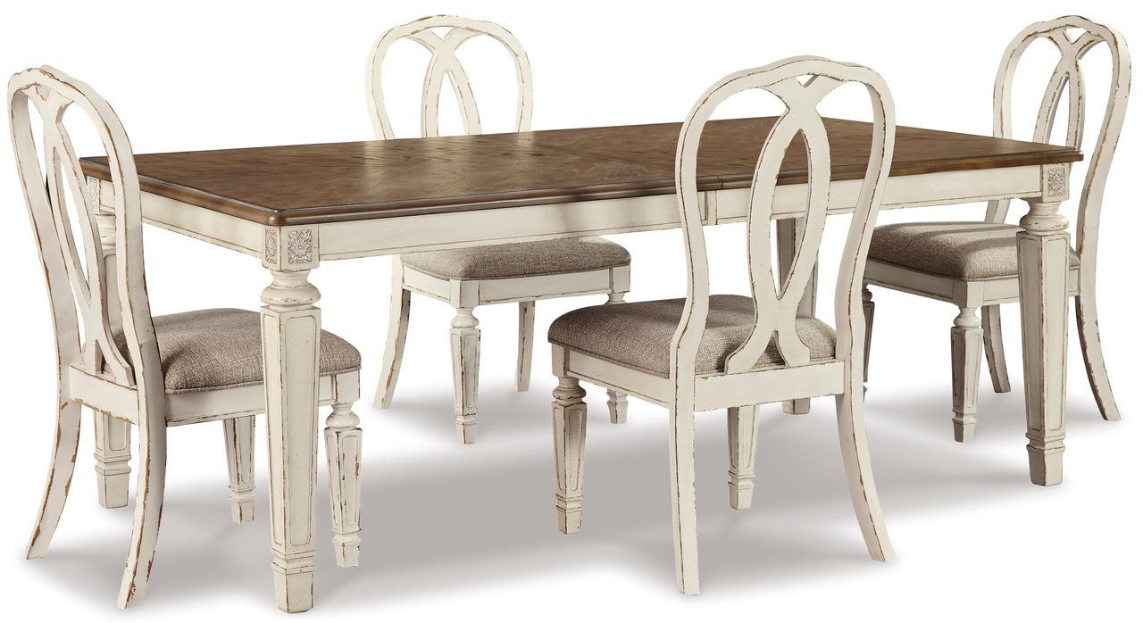 Realyn White Extendable Rectangular Dining Table D74345