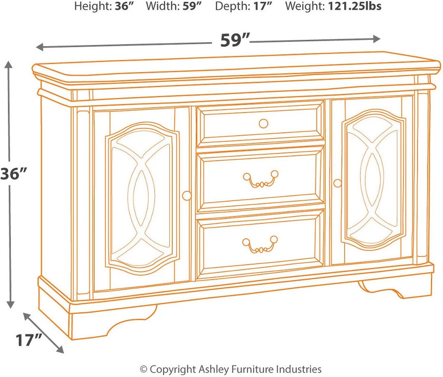 Realyn White Dining Room Server D74360