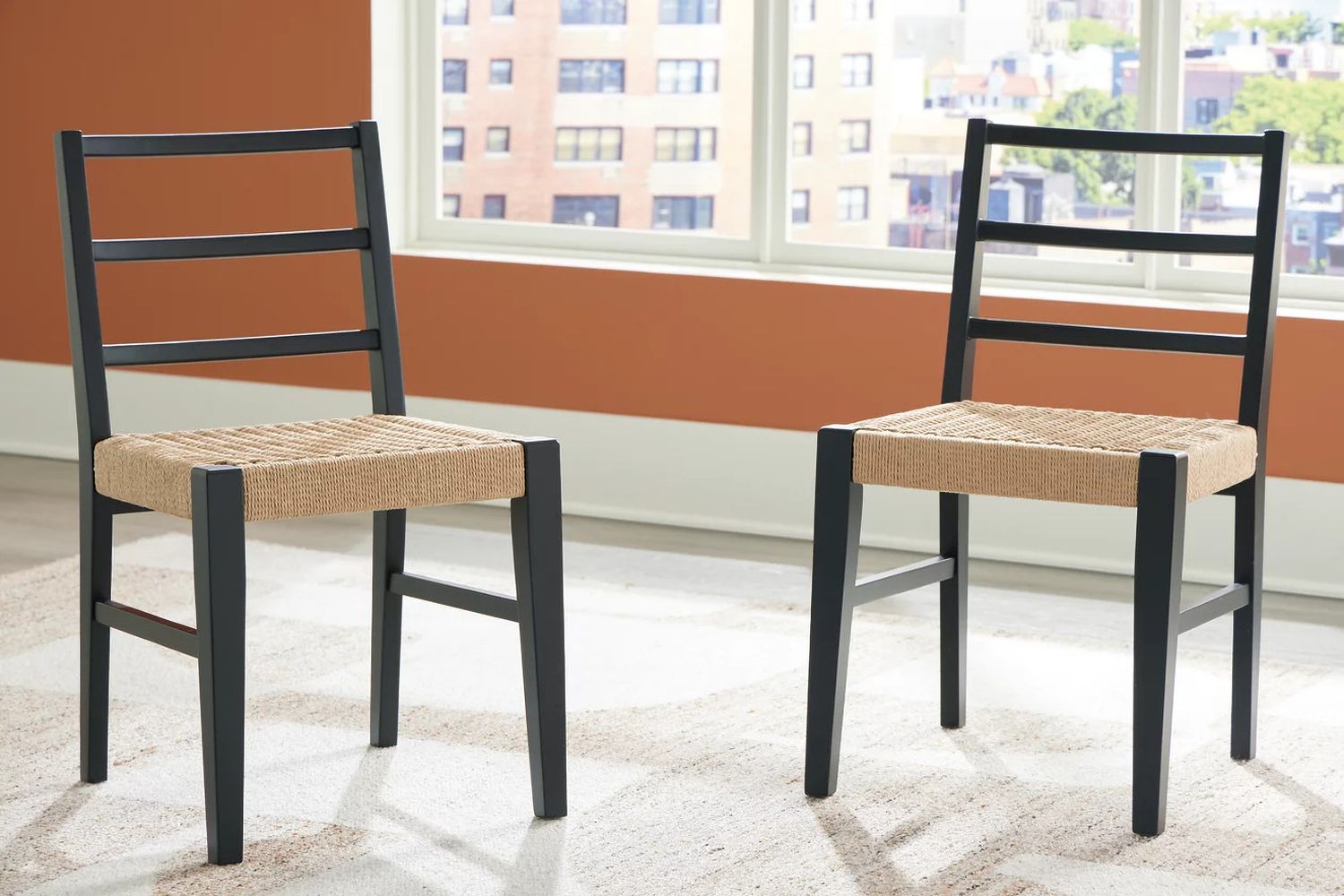 Isanti Dining Chair Set of 2 In Light Brown and Black D75202