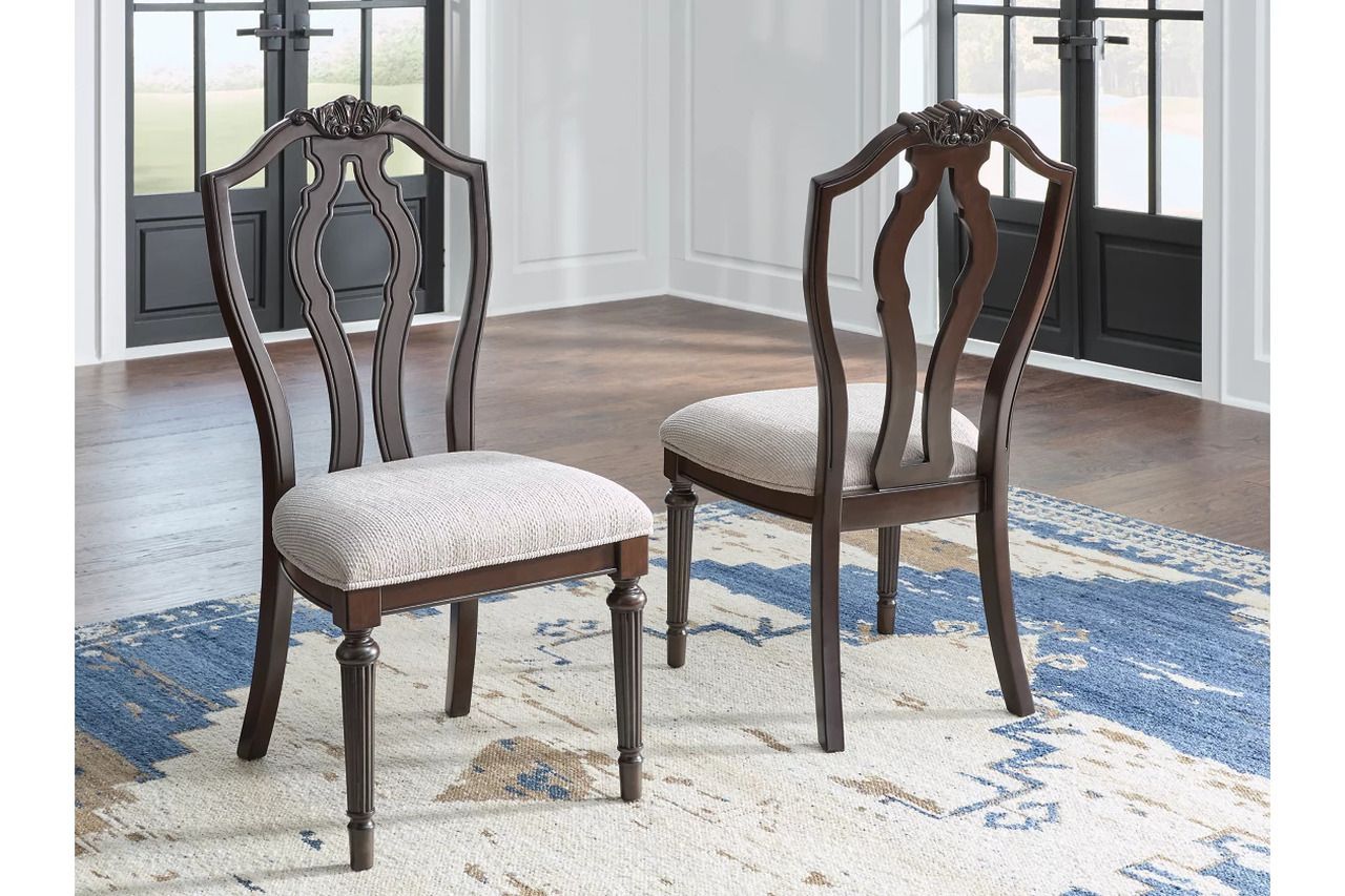 Lavinton Dining Chair Set of 2 In Tan and Brown D76401