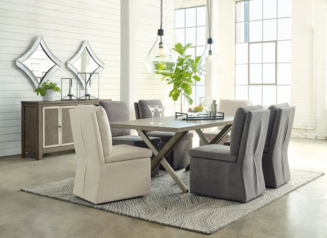 Krystanza Dining Table In Weathered Gray D76625