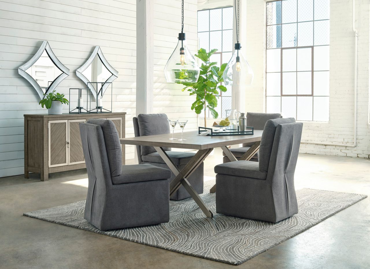 Krystanza Dining Table In Weathered Gray D76625