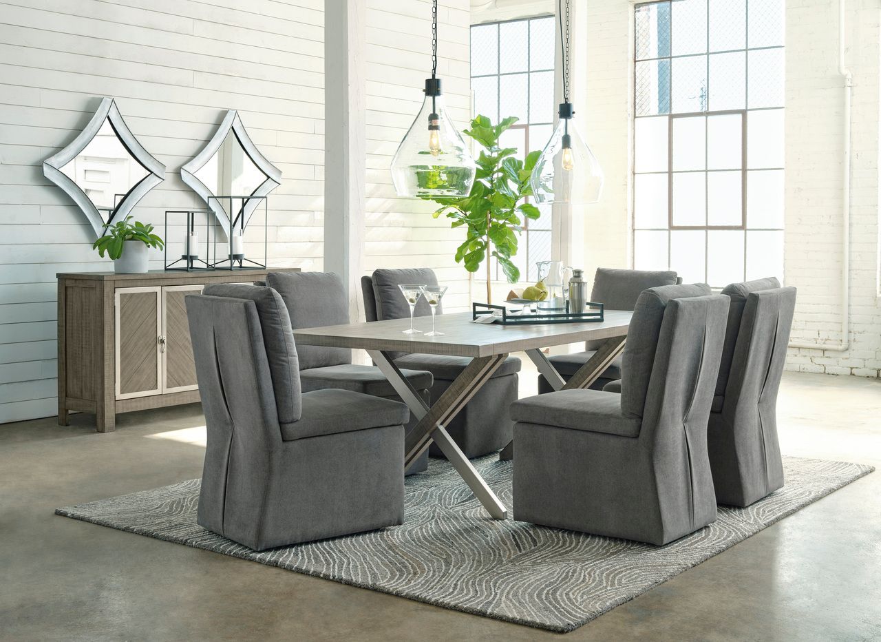 Krystanza Dining Table In Weathered Gray D76625
