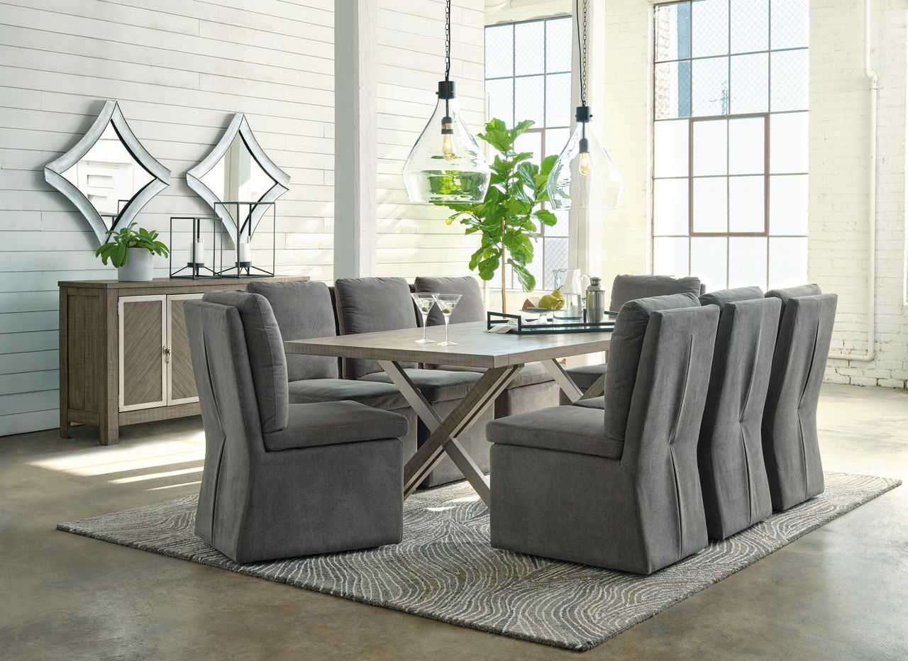 Krystanza Dining Table In Weathered Gray D76625