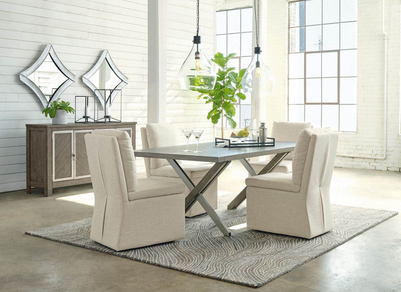 Krystanza Dining Table In Weathered Gray D76625