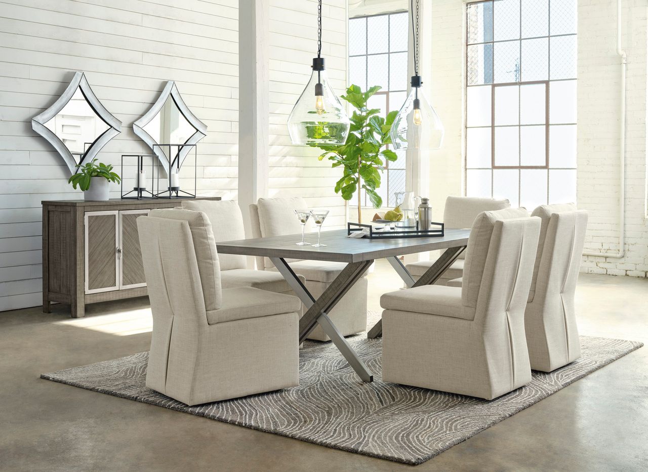 Krystanza Dining Table In Weathered Gray D76625